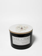 Cozy Sand + Paws Vanilla Sandalwood 12 oz scented candle