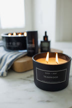 Cozy Teakwood 12 oz scented candle