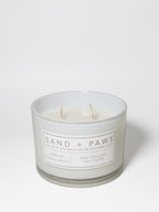 Cozy Sand + Paws Vanilla Sandalwood 12 oz scented candle