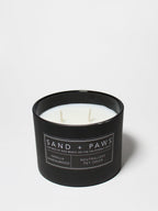 Cozy Sand + Paws Vanilla Sandalwood 12 oz scented candle